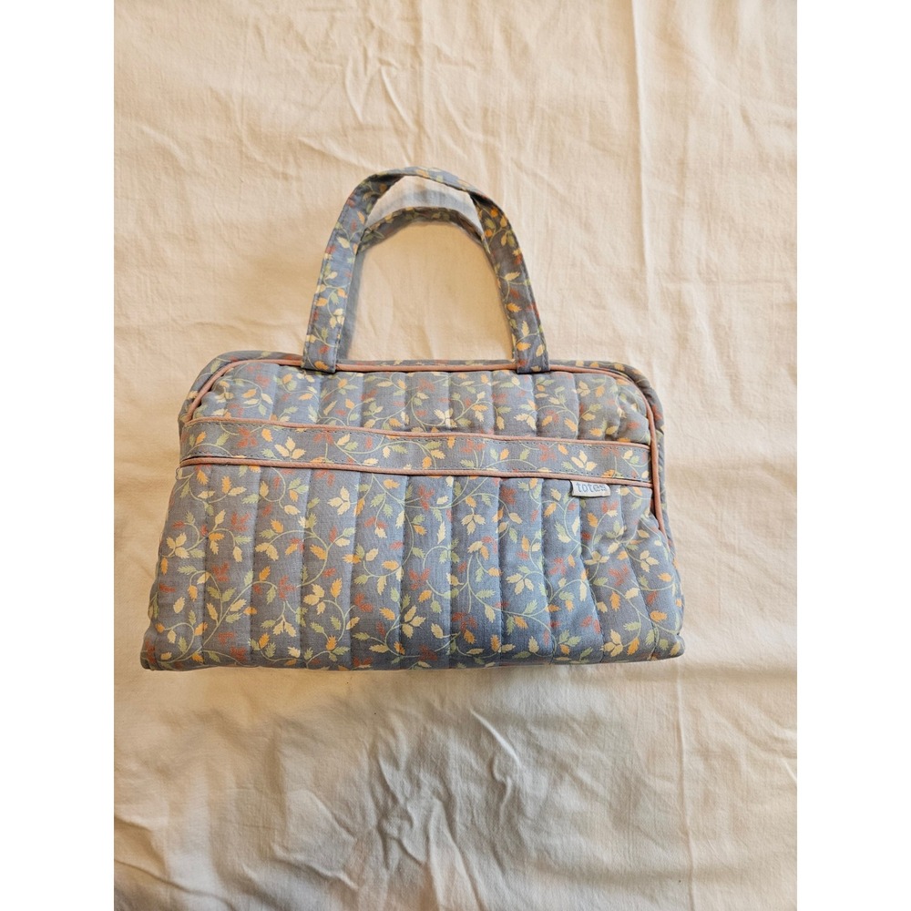 Totes Quilted Floral Cosmetic Bag Makeup Pouch Organizer 80's 90's‎ Vintage